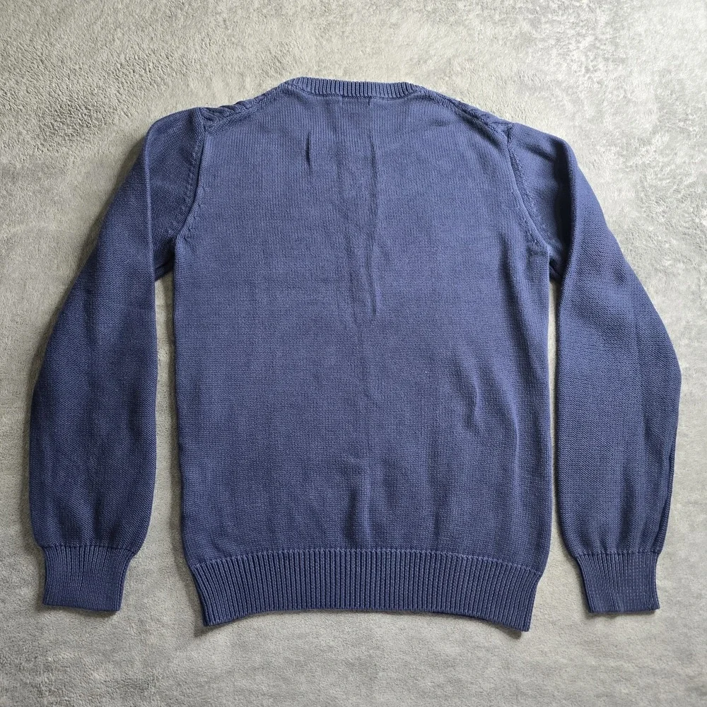 J Lindeberg Benji Sea Cable Knit Sweater Mens Medium Navy Blue Golf Preppy